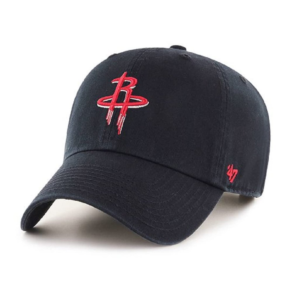47 NBA Alternate Clean Up Adjustable Hat, One Size Fits All (Houston Rockets Black)