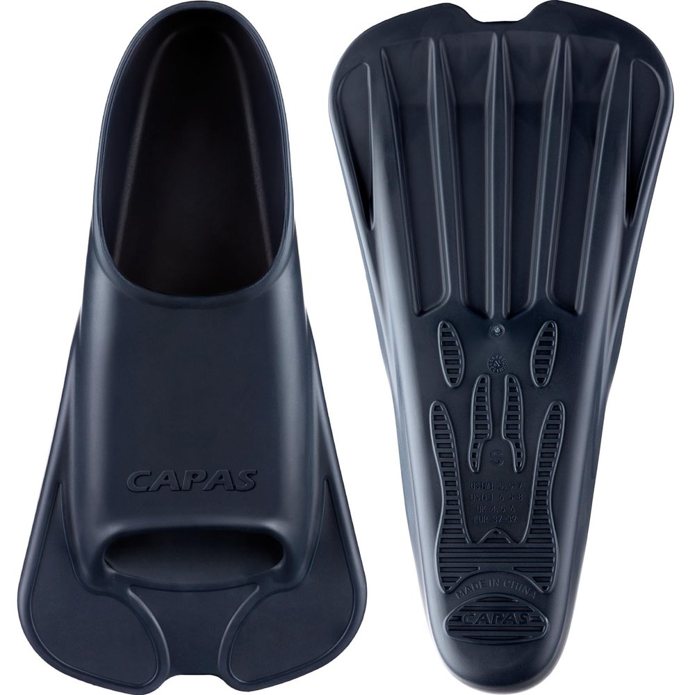 CAPAS Swim Training Fins Comfortable Silicone Lap Swimming Short Blade Floating Flippers with Mesh Bag for Adult Men Women Build Leg Strength