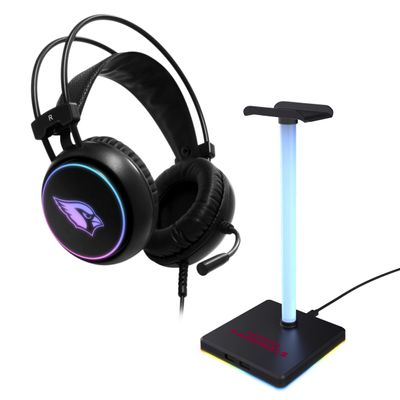 SOAR NFL LED Gaming Headset and Stand, Arizona Cardinals