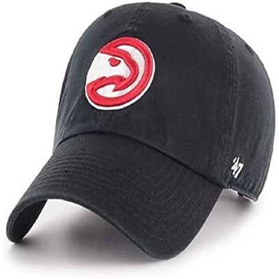 47 NBA Alternate Clean Up Adjustable Hat, One Size Fits All (Atlanta Hawks Black)