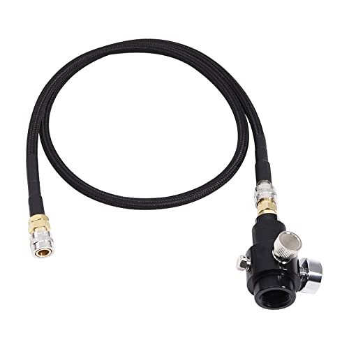 CO2/HPA regulator 0-200PSI or 0-800PSI for optional with 40'' Low Pressure SLP FlEX Hose Large Bore Line for paintball (0-800PSI regulator)