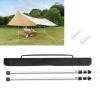 Set of 2 Waterproof Cloth Rod, 230CM Telescopic Aluminium Tent Tarp Poles Portable Beach Shelter Tarp Awning Pole Adjustable Telescoping with Rubber Cap for Camping view 4