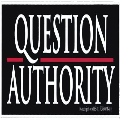 Question Authority Small Laptop Car Bumper Sticker Water Bottle Decal 5.75-by-1.75 Inches (Sticker)
