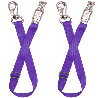 Adjustable Trailer Tie 2 Pack-Horse Trailer Nylon Strap TieAdjusted from 25 to 37 (Purple)