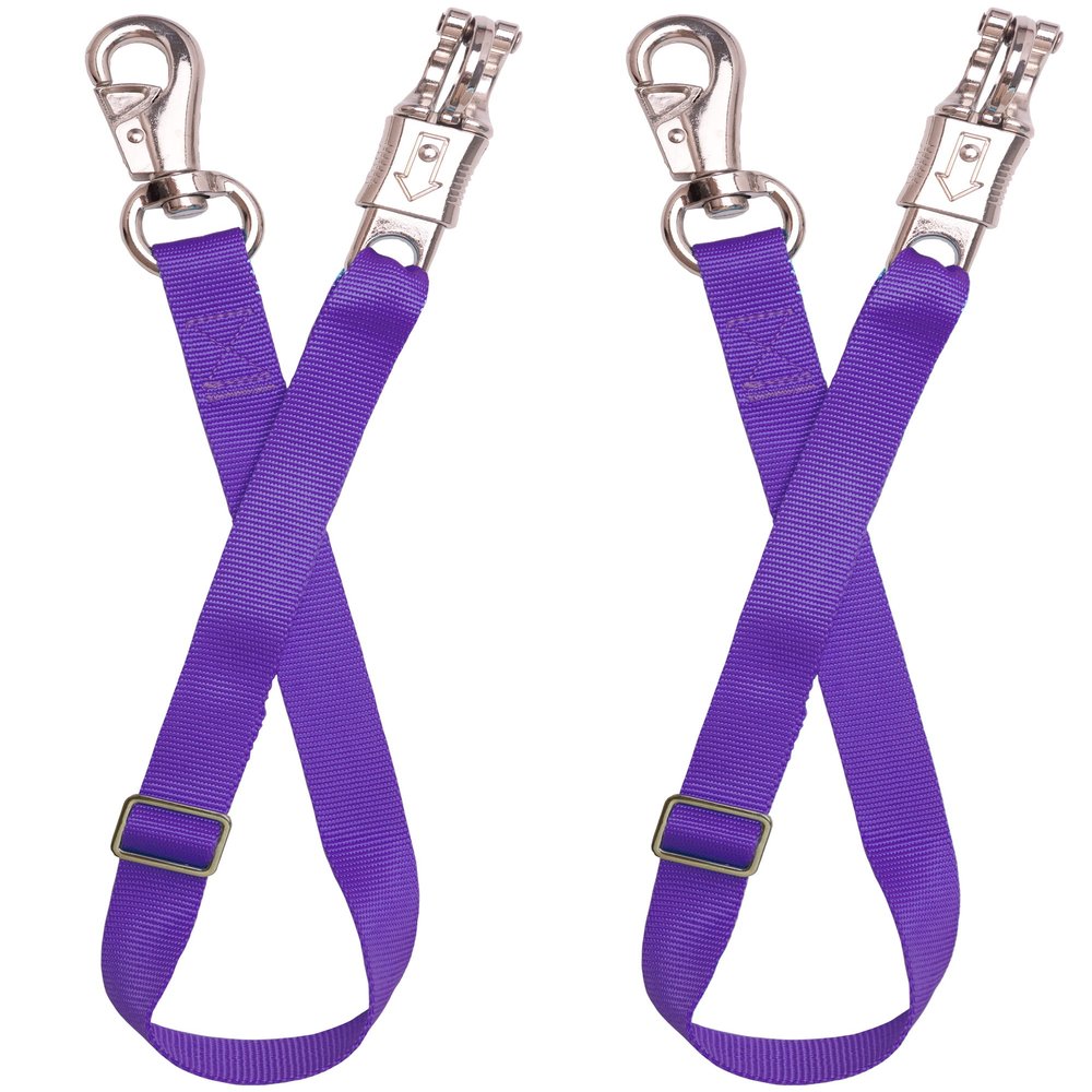 Adjustable Trailer Tie 2 Pack-Horse Trailer Nylon Strap TieAdjusted from 25 to 37 (Purple)