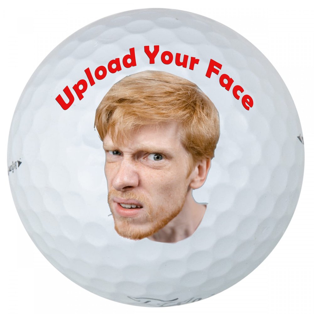 Brand Name Personalized Golf Balls - Customize with Your Face or Someone Else's - Pack of 3 with Mesh Carrying Bag. Great Gift for Men and Women