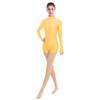 ABAFIP Women Long Sleeve Gymnastic Leotards Ballet Dance Romper Shorts Jumpsuit One Piece Bodysuit Ballerina Lycra Dancewear Yellow XX-Large view 1