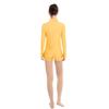ABAFIP Women Long Sleeve Gymnastic Leotards Ballet Dance Romper Shorts Jumpsuit One Piece Bodysuit Ballerina Lycra Dancewear Yellow XX-Large view 2