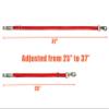 Adjustable Trailer Tie 2 Pack-Horse Trailer Nylon Strap TieAdjusted from 25 to 37 (Red) view 2