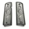 Custom 1911 Grips Full Size for Kimber, Colt, Rock Island, Springfield, Taurus, & Clones - 1911 Full Size Metal Pewter Grips view 1