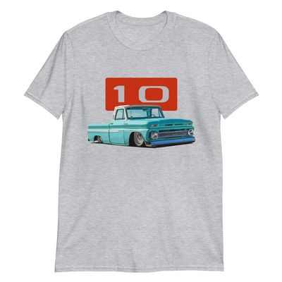 JG Infinite 1966 Chevy C10 Slammed Antique Pickup Truck Club Show Short-Sleeve Unisex T-Shirt Sport Grey
