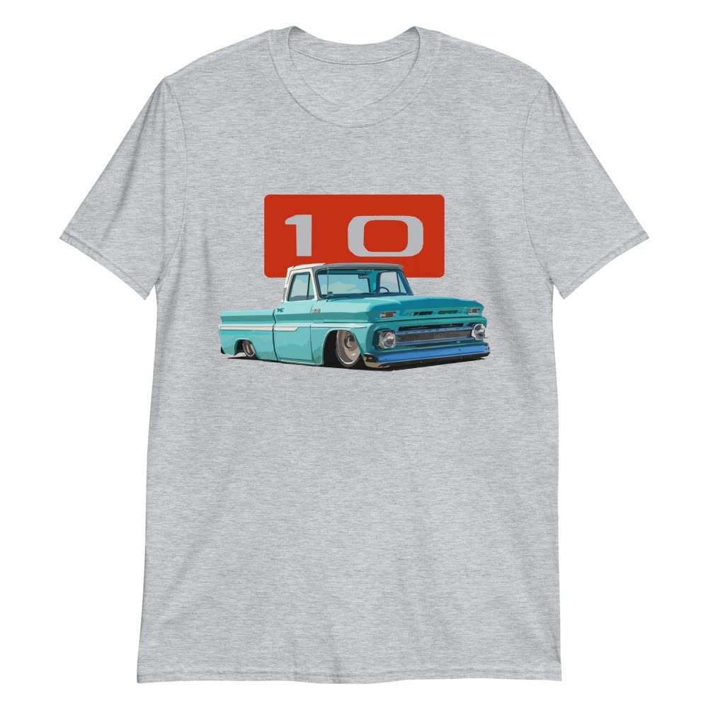 JG Infinite 1966 Chevy C10 Slammed Antique Pickup Truck Club Show Short-Sleeve Unisex T-Shirt Sport Grey