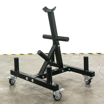 2 in Weight Plate Storage Rack, Olympic Weight Plate Tree or Bumper Plate Tree, Vertical Storage Tree, 800 lb Capacity, Locking Caster Wheels