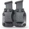 Houston Gun Holsters Double Kydex Magazine Pouch Case Concealment Tactical | Multi Use Holster Belt Loop for Pistol | Double Mag Case Pouch | Fits Double Mag Double Stack Glock .45, Carbon Fiber view 1