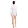 ABAFIP Women Long Sleeve Gymnastic Leotards Ballet Dance Romper Shorts Jumpsuit One Piece Bodysuit Ballerina Lycra Dancewear White X-Large view 2