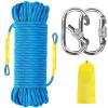 NTR Orange/Black/Blue Climbing Rope 10M(32ft) 20M(64ft) 30M(96ft) 50M(160ft), 8MM Static Rock Climbing Rope with 2 Steel Hooks, Rappelling Rope for Outdoor, Hiking Safety Escape Rope, Rescue Parachute view 1