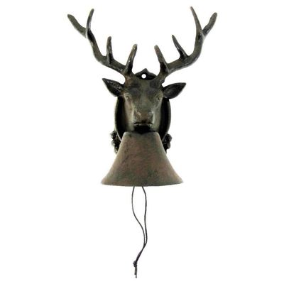 Metal Wall Mount Call Bell 8 Point Antler Buck Deer Cabin/Lodge/Home Door Decor