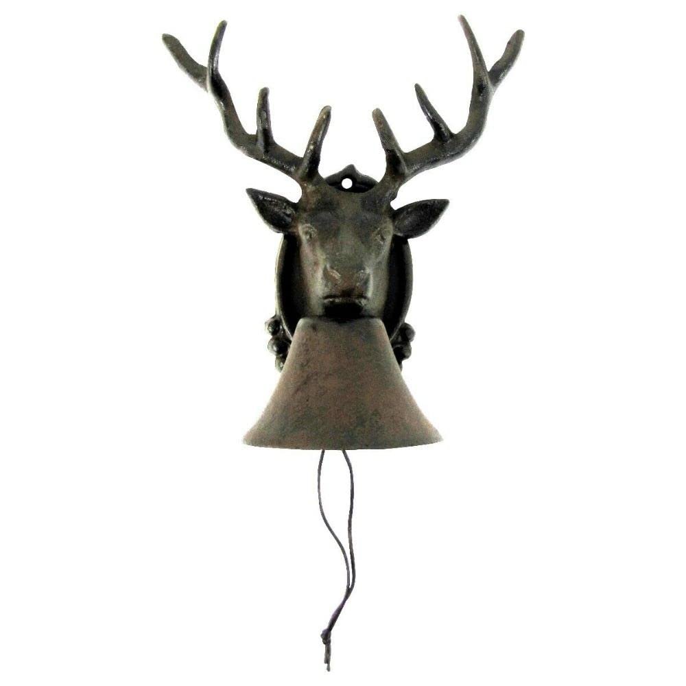Metal Wall Mount Call Bell 8 Point Antler Buck Deer Cabin/Lodge/Home Door Decor