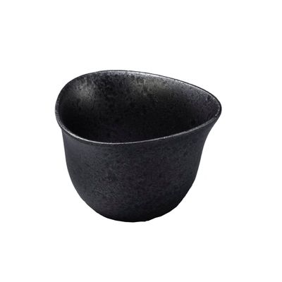 Kawanami Shoten Triangular Deep Small Bowl, Musubi Cup, Won't Break When Droped, Looks Like Ceramic, Aluminum, Lightweight, Black Glaze, Extra Large, Outdoor, Camping, Repositionable