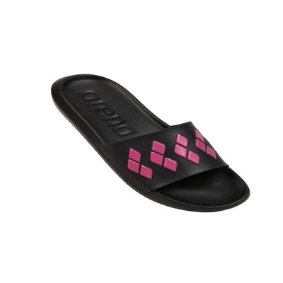 ARENA Urban Slide Sandals Pool Flip Flops, Diamonds Black/Pink, 11.5