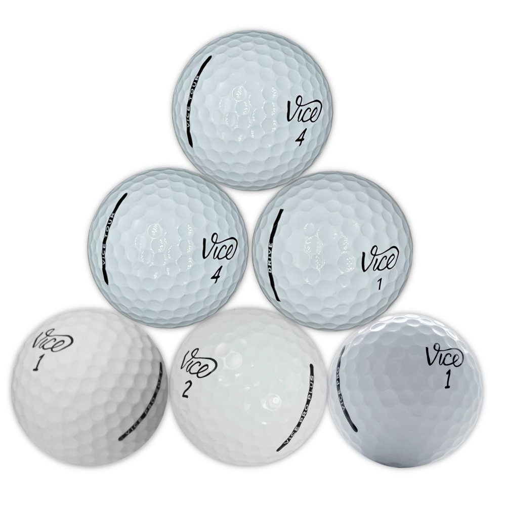 Golf Ball Monkey Recycled for Vice Golf Balls White Mix for Vice Pro Soft, Pro, Drive, Tour, and ProPlus Golfballs Bulk for Men and for Women (24-5A/Mint)