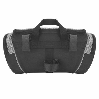 Classic Bicycle Handlebar Bag 5L Front Bar Pannier Cycling Headstock Basket Hand Carry Pouch W/Shoulder Belt 11494 (Size : Black Grey)