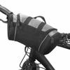 Classic Bicycle Handlebar Bag 5L Front Bar Pannier Cycling Headstock Basket Hand Carry Pouch W/Shoulder Belt 11494 (Size : Black Grey) view 2