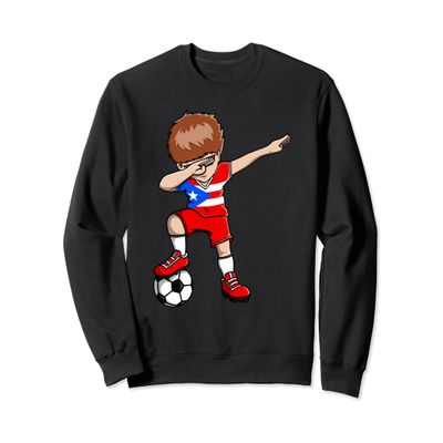 Dabbing Soccer Boy Puerto Rico Fans Jersey Puerto Rican Flag Sweatshirt