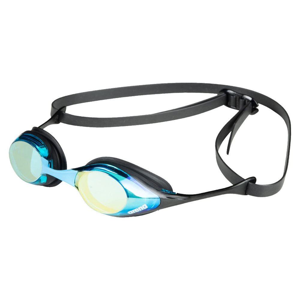 ARENA Unisex Adult Cobra Swipe Racing Swim Goggles for Men and Women Polycarbonate Mirror Lens Hydrodynamic Design, Aqua/Black