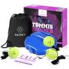 NAZRET Tennis Trainer Rebounder Set  Solo Tennis Trainer Practice Equipment with a Headband, Wristbands, Drawstring Bag, 3Balls, 3Ropes & 1 Base  Solo Tennis Trainer. view 1