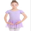danswan Classic Short Sleeve Ballet Skirted Leotards Dance Dresses Tutu Outfit for Ballerina Toddler Girls (8-9Years, Purple) view 1