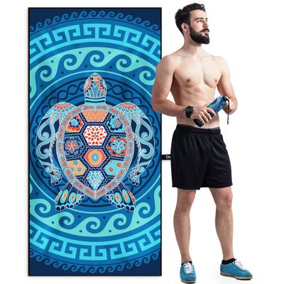 OCOOPA Microfiber Beach Towel For Swimming Pool, Camping, Picnic, Yoga Gym Sports, Fast Drying Extra Large 71" x 32" Sand Free Super Lightweight