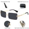aisswzber Fashion Rimless Rectangle Sunglasses for Women Men Square Glasses Ultralight UV400 Eyewear Unisex 9031 view 2