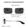 aisswzber Fashion Rimless Rectangle Sunglasses for Women Men Square Glasses Ultralight UV400 Eyewear Unisex 9031 view 4