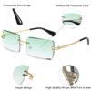 aisswzber Fashion Rimless Rectangle Sunglasses for Women Men Square Glasses Ultralight UV400 Eyewear Unisex 9031 view 2