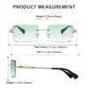 aisswzber Fashion Rimless Rectangle Sunglasses for Women Men Square Glasses Ultralight UV400 Eyewear Unisex 9031 view 4