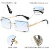 aisswzber Fashion Rimless Rectangle Sunglasses for Women Men Square Glasses Ultralight UV400 Eyewear Unisex 9031 view 2