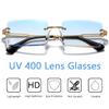 aisswzber Fashion Rimless Rectangle Sunglasses for Women Men Square Glasses Ultralight UV400 Eyewear Unisex 9031 view 3