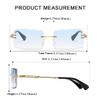 aisswzber Fashion Rimless Rectangle Sunglasses for Women Men Square Glasses Ultralight UV400 Eyewear Unisex 9031 view 4