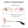 aisswzber Fashion Rimless Rectangle Sunglasses for Women Men Square Glasses Ultralight UV400 Eyewear Unisex 9031 view 4