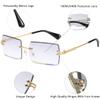 aisswzber Fashion Rimless Rectangle Sunglasses for Women Men Square Glasses Ultralight UV400 Eyewear Unisex 9031 view 2