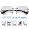 aisswzber Fashion Rimless Rectangle Sunglasses for Women Men Square Glasses Ultralight UV400 Eyewear Unisex 9031 view 3