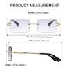 aisswzber Fashion Rimless Rectangle Sunglasses for Women Men Square Glasses Ultralight UV400 Eyewear Unisex 9031 view 4