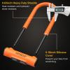 INTEKIN Bike U Lock Heavy Duty Bike Lock Bicycle Lock, 16mm U Lock and 5ft Length Security Cable with Sturdy Mounting Bracket for Bicycle, Motorcycle and More, Orange, Large view 2