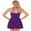 iiniim Women's Rhinestone Halter Neck Ballet Dance Dress Mesh Splice Figure Skating Lyrical Dance Leotard Purple XX-Large view 3
