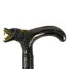 37" Screaming Wolf Head Teeth T Handle Cane 2pc Metal Shaft Travel Walking Stick view 1