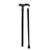 37" Screaming Wolf Head Teeth T Handle Cane 2pc Metal Shaft Travel Walking Stick view 2
