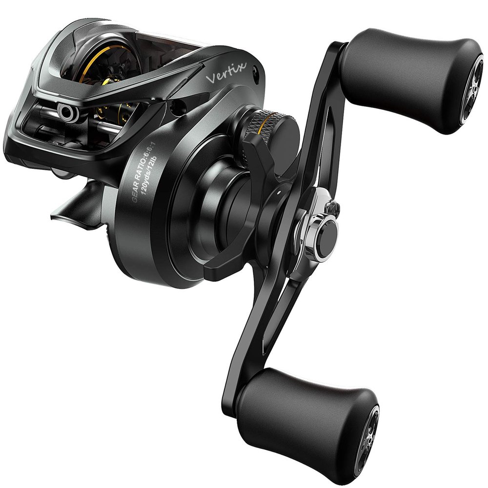 Tempo Baitcasting Reel New Vertix LP , High-Tech Innovative Fishing Reel, 7+1 Ball Bearing ,20 lbs Carbon Fiber Drag,Powerful & Durable Casting Reel with 6.6:1 Gear Ratio, Dark Grey, (N-LPD-L66)