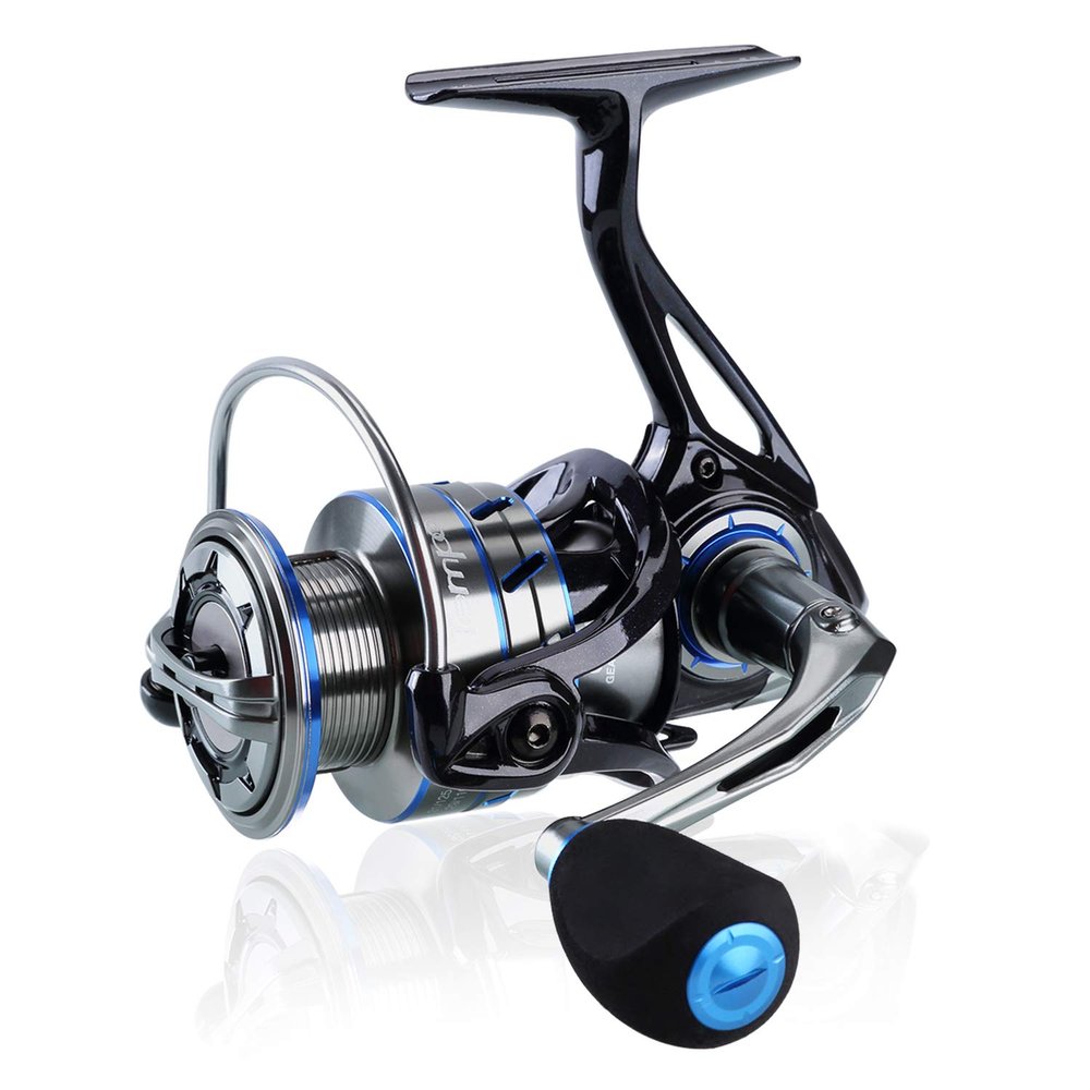 Tempo New Apex Spinning Reel, Ultralight Premium Magnesium Body, Super Smooth Fishing Reel 10 + 1 BB, Powerful and Durable Reel Strong 39lb Max Carbon Fiber Drag, Blue, N-Apex-2000 (N-Apex-2000)