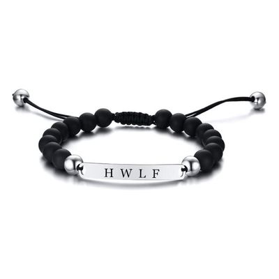ZKXXJ WWJD HWLF Bracelet Set,Stainless Steel Adjusted Black White Beaded Onyx What Would Jesus Do He Would Love First Bracelets Inspirational Religious Reminder Jewelry